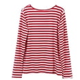 thumbnail image 6 of Striped Tops for Women Long Sleeve Crewneck Lightweight Base Pullover Sweatshirt Casual T-shirts Spring Fall (3XL, Red), 6 of 7