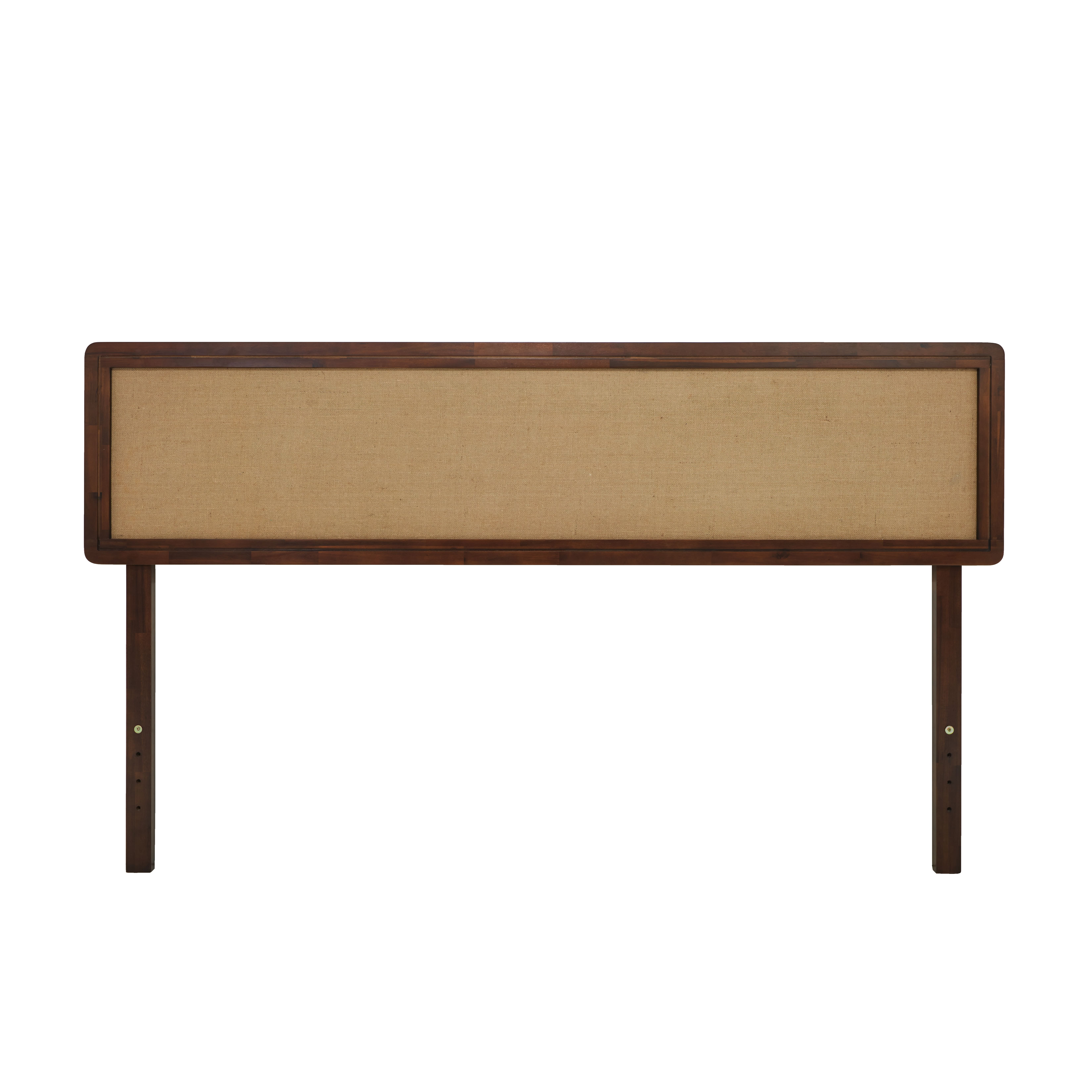 Grace King Size Headboard, Bohemian, Solid Wood, Walnut