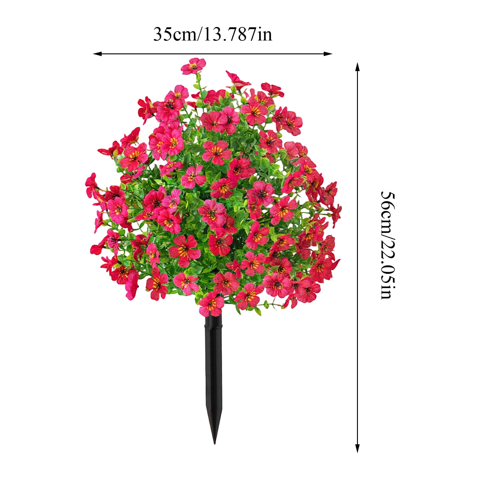 Artificial Petunias with Ground Stake, 22" Outdoor Faux Flowers for Garden, Yard, Planter and Porch, Lifelike Decorative Flowers for Indoor Outdoor Home Decor (1 Pack), Purple