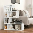 thumbnail image 4 of Costway 1 PCS S-shaped Bookshelf Freestanding Stepped Etagere Bookcase with Anti-tipping Kits White, 4 of 9