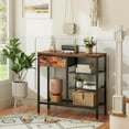 thumbnail image 4 of Entryway Console Table with Fabric Drawer and Shelf - Industrial Style, 4 of 9