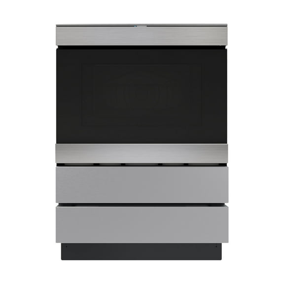 SHARP SKCD24U0GS Stainless Steel Microwave Drawer Pedestal, Under-Counter Installation, Custom Front Panel Compatible, 2 Push-to-Open Doors