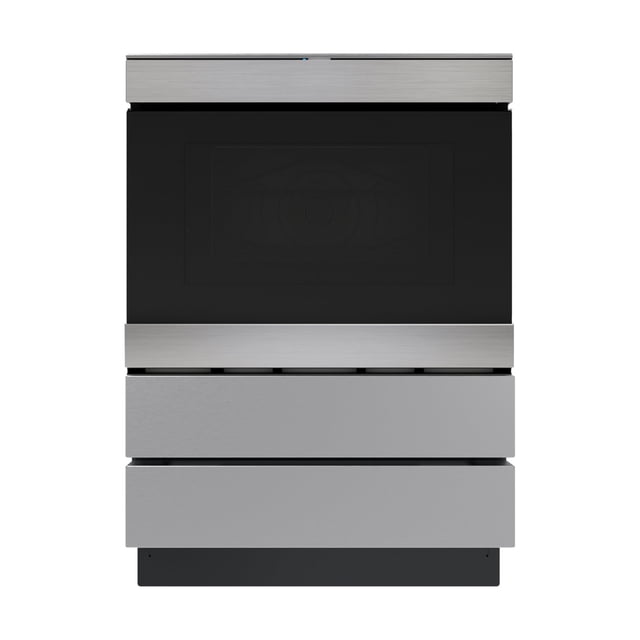 SHARP SKCD24U0GS Stainless Steel Microwave Drawer Pedestal, Under-Counter Installation, Custom Front Panel Compatible, 2 Push-to-Open Doors