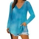 thumbnail image 1 of Camisas de manga larga para mujer, cuello en V, ajuste holgado, túnica de otoño, tops de otoño para mujer Pompotops  FGAJ8374, 1 of 5