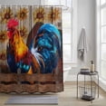 thumbnail image 3 of Farm Retro Chicken Shower Curtain, Animal Portraits Sunflowers Wooden Fences Waterproof Shower Curtain Set with 12 Hooks Lightweight Bath Curtains Fabric Bathroom Decor 72x78 Inches, 3 of 9