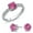 Pink and White Zirconia, variant on 4.50 Ct 6mm Round Center Zirconia Ring Available in 6 Colors