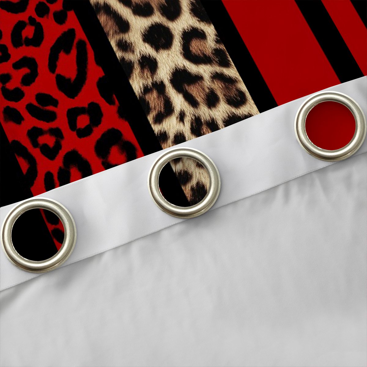 Feelyou Fashion Red Abstract Black Out Curtains, Cheetah Leopard Print Curtains Pack of 2 (42x63 Each), Chic Polkadots Bedroom Curtains, Blackout Curtains Room Decor