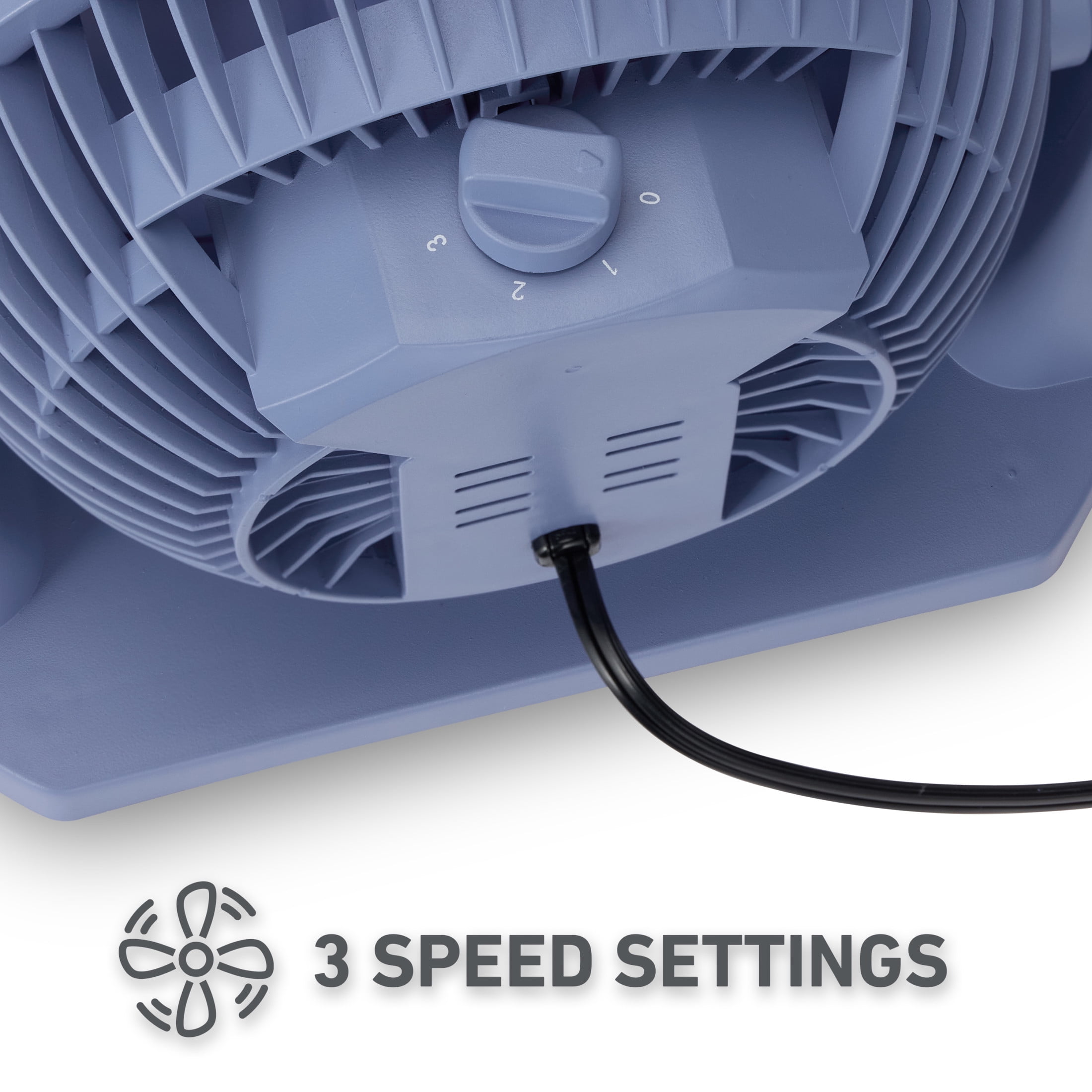 Holmes Blizzard Air Circulator Fan, 3 Speeds, 90° Tilt, Removable Grill, Smoky Blue