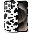 thumbnail image 1 of wqlpp-Cow Étui de Téléphone Imprimée pour iPhone 15 Pro Max, Étui Girly Mignonne pour Femmes Filles, Design Imprimé Animal Rétro Cool, Motif Esthétique Y2k Étui Rigide en Plastique, Noir, 1 of 4