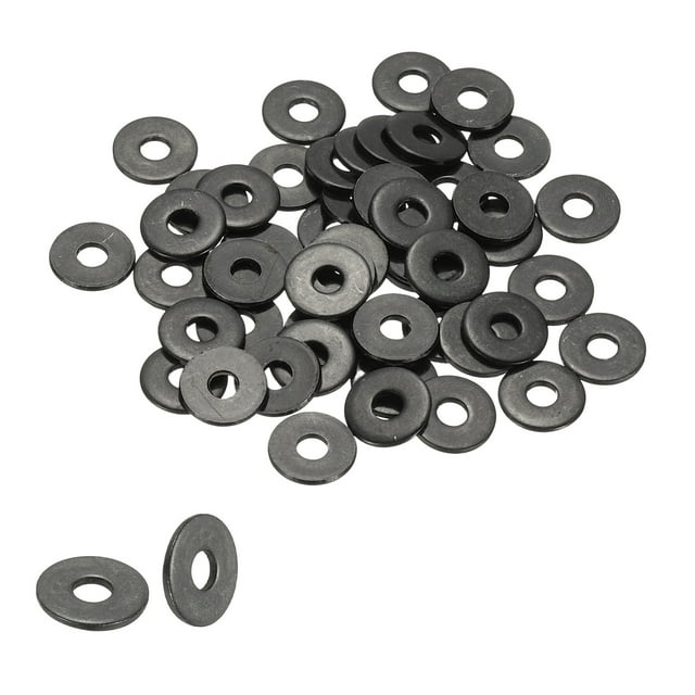 Uxcell Rondelles Plates, Rondelles Métriques en Métal Inoxydable 304, Joint Plat Électroplaqué Noir pour Vis 50 M3 x1/8"ID x 3/8"OD
