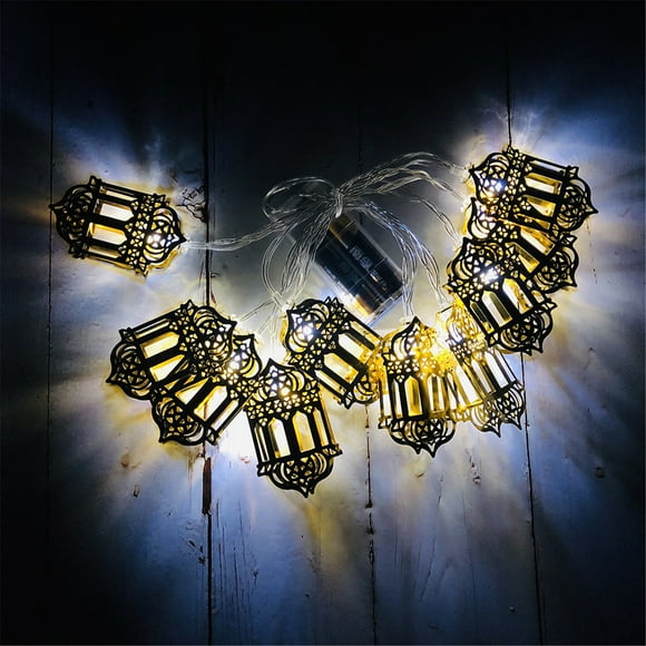 EGNMCR Outdoor Lights Patio Lights Led String Eid Mubarak Curtain Lights Decorative Holiday Lights Lantern string lights
