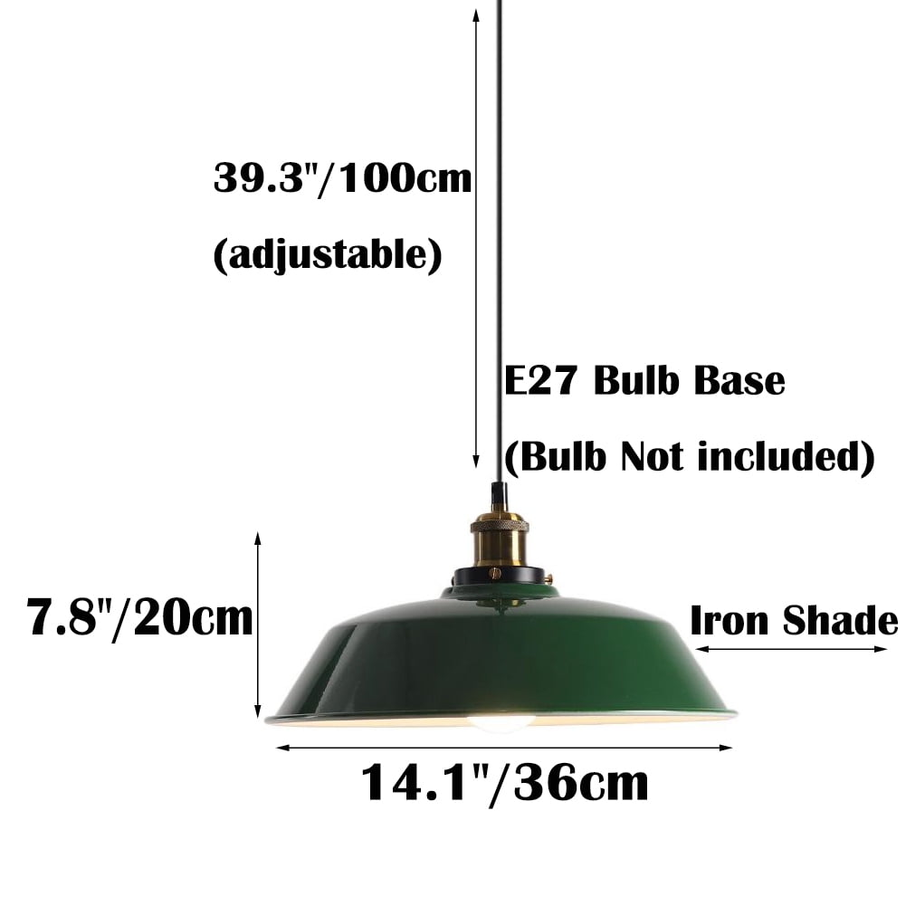 Retro metal iron pendant light fixture, vintage industrial ceiling pendant lighting, simple rustic chandelier, farmhouse hanging lamp for over kitchen island dining table bar counter entryway