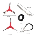 thumbnail image 2 of Bicycle Spoke Wrench Bike Spoke Tool Portable Bicycle Spoke Tool Kit with 1 Piece Tire Lever Bike Rim Correct Kit Cycling Pocket Tools for Bike Repair, Totally 7 Pieces Spoke Tool Kit, 2 of 5