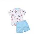 thumbnail image 1 of Kids Baby Boy Gentleman Elephant Tops Shorts Outfits Set Summer, 1 of 5