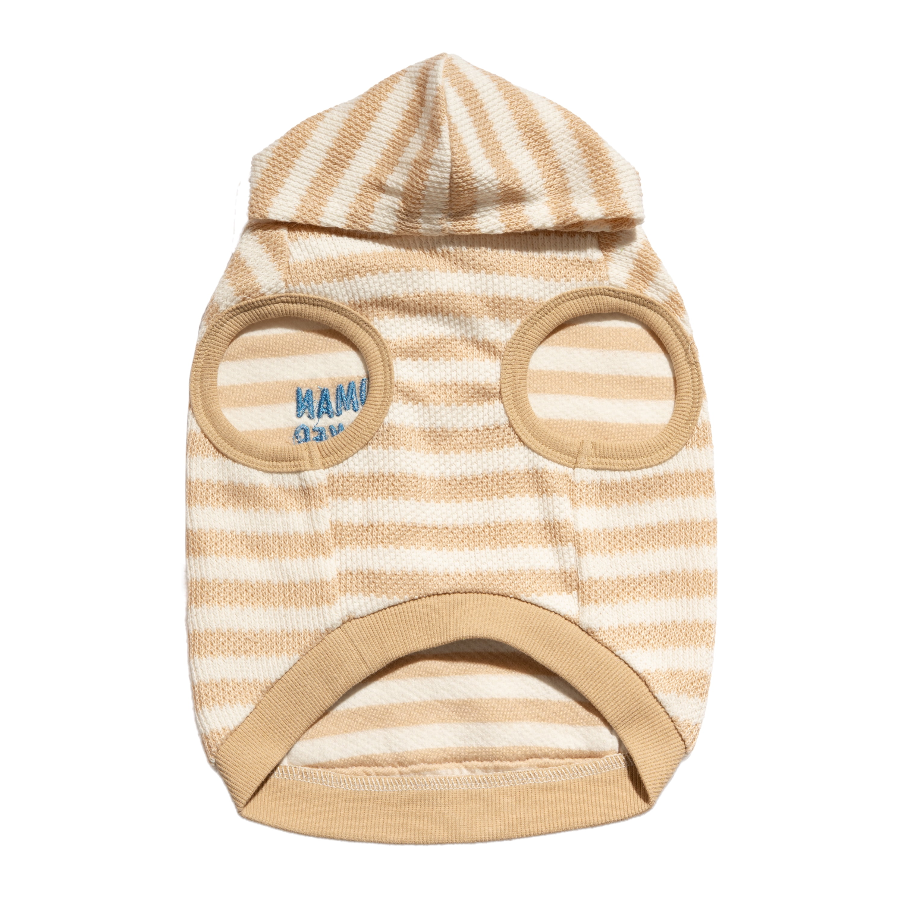 Oodles Tan Human Walker Striped Spring Bubble Hem Dog Hoodie, Small
