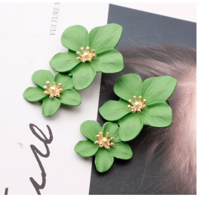 Pendientes Sense Pendientes Estilo Pendientes Distintivos Multicolor Doble Capa Flor Pendientes Sencillos para Mujer