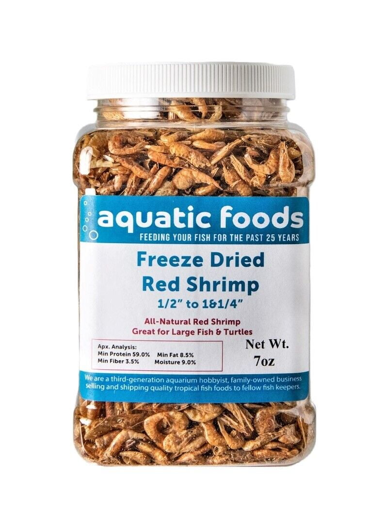 Red ShrimpFreeze Dried 1/2" to 1 &1/4" Floating Red River Shrimp for All Tropicals, Turtles