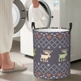 thumbnail image 4 of DouZhe Waterproof Collapsible Large Laundry Baskets, Christmas Santa's Deer Prints Circular Hamper with Handles, 4 of 6