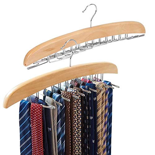 2 Tie Belt Hangers, Adjustable 24 Clip Scarf Racks Holder Hook Hanger