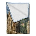 thumbnail image 2 of Medieval Soft Flannel Fleece Blanket, Famous Historical Bastion Bridge in Swiss Germany Middle Age Culture Heritage Art, Cozy Plush for Indoor and Outdoor Use, 50" x 70", Grey Green, by Ambesonne, 2 of 5