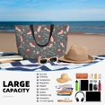 thumbnail image 3 of Yiaed Hedgehogs and Flowers1 Print Large Capacity Beach Travel Bag - Waterproof Zipper Vacation Tote for Sandproof Storage, and Camping, 3 of 5