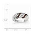 thumbnail image 3 of White Sterling Silver Ring Band Fashion Cubic Zirconia CZ Clear Glass Red, 3 of 3