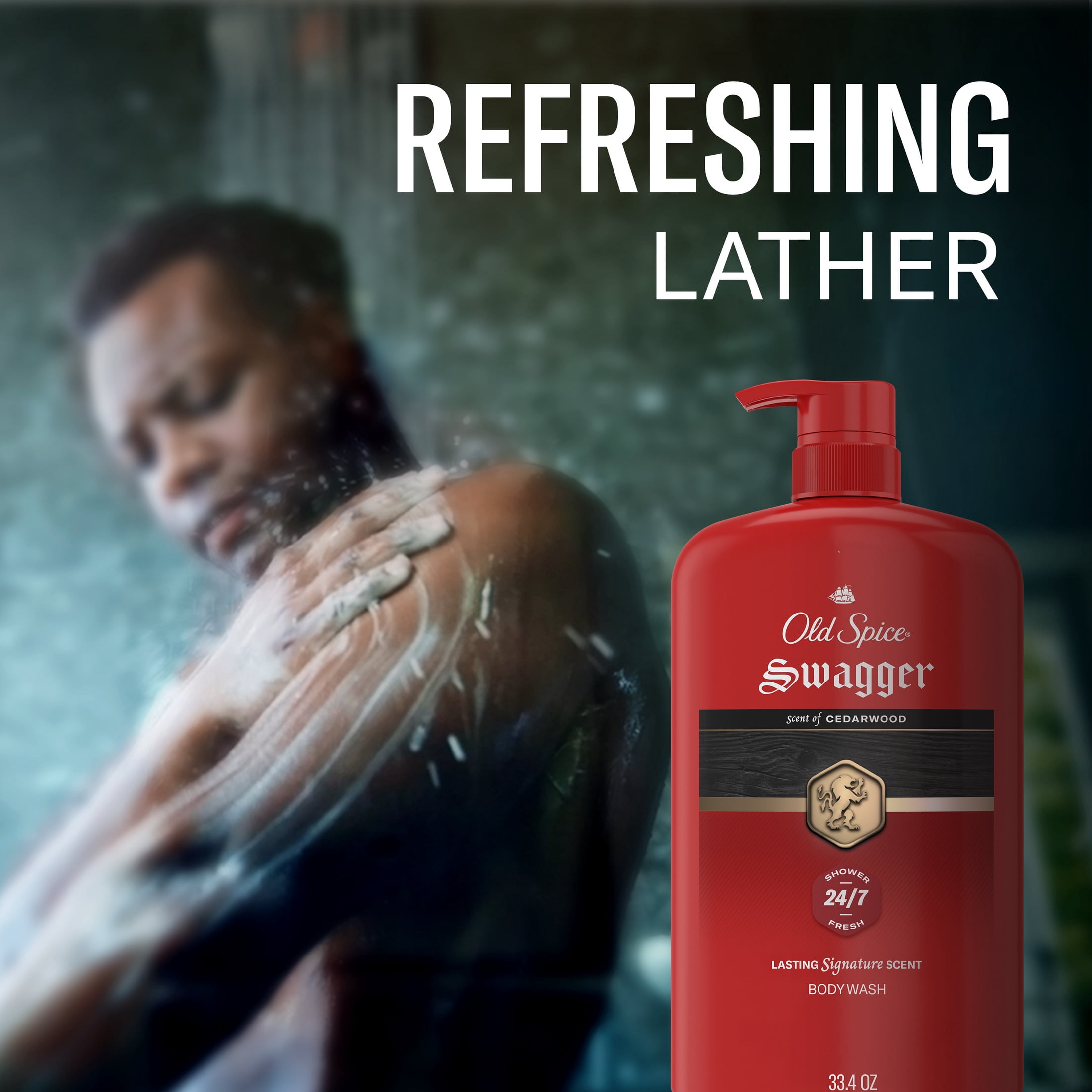 Old Spice Red Collection Body Wash for Men, Swagger Scent, Shower Fresh, Lasting Scent, 33.4 fl oz