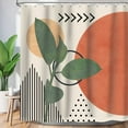 thumbnail image 4 of 84 Inch Modern Boho Shower Curtain, Cute Abstract Contemporary Art Terracotta Print Bathroom Decorations, Aesthetic Minimalist Mid Century Decor Set, Hooks Included, Extra Long, Beige Cream, 4 of 6