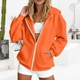 thumbnail image 6 of SUXIAN Zip up Hoodie Solid Color Long Sleeve Soft Lined Pockets Relaxed Breathable Jacket Womens Zip up Hoodies XXL, 6 of 7