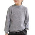 thumbnail image 2 of Spazoro Kids Girls Sweatshirts Tee, Crew Neck Long Sleeve Comfortable Solid Color Warm Tops Sweater for Girls Gray Size 4-5T, 2 of 3