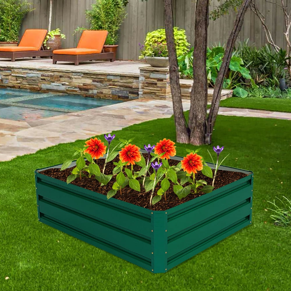 Topcobe 40 Inch x 32 Inch Patio Raised Garden Bed for Vegetable Flower Planting, Raised Garden Beds Outdoor, Planters for Plants
