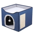 thumbnail image 1 of Large Cat Bed with Ball Hanging and Scratch Pad Double Layered Foldable Cat Beds for Indoor Cats Sleeping All Seasons,C, 1 of 5