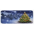 thumbnail image 1 of Christmas Kitchen Mat, Dark Starry Night with Spruce Coniferous Tree on the Field Elf Noel Yule Theme, Plush Decorative Kitchen Mat with Non Slip Backing, 47" X 19", Multicolor, by Ambesonne, 1 of 1