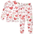 thumbnail image 2 of Red Green Hearts Pattern Cotton Pajamas 2 Piece Set Sleepwear Soft and Comfortable Homewear Nightwear, 2 of 7