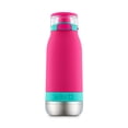 thumbnail image 1 of Ello Emma Botella de agua de acero inoxidable aislada al aspiradora con popote, 14 onzas, rosa tropical, 1 of 8