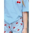 thumbnail image 3 of Grblisyd Girls Outfits Size 10-12 Cute Cherry Print Crew Neck Short Sleeve Tops and Elastic Waist Bike Shorts Set, 3 of 5