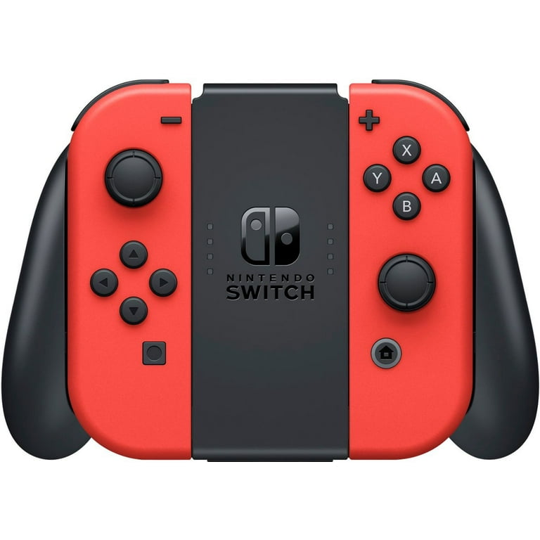 Nintendo Switch OLED Model Mario Red Edition Joy Con 64GB Console HD Screen  & LAN-Port Dock with Mario Kart 8 Deluxe, Mytrix Blue Wireless Switch Pro