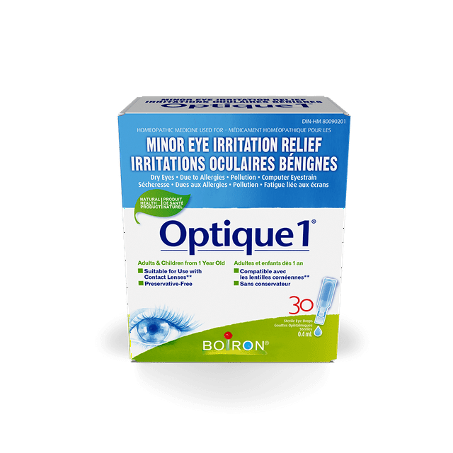 Boiron Optique 1 – Homeopathic Eye Drops for Relief from Dry, Itchy, or Red Eyes, 30 Unit-Doses