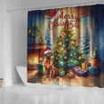 thumbnail image 4 of Merry Christmas Rhodesian Ridgeback Santa Hat Xmas Tree Winter Holiday Shower Curtain Ridgebacks Dog Lover Gifts Waterproof Bathroom Bathtub Curtain - 01013, 4 of 5