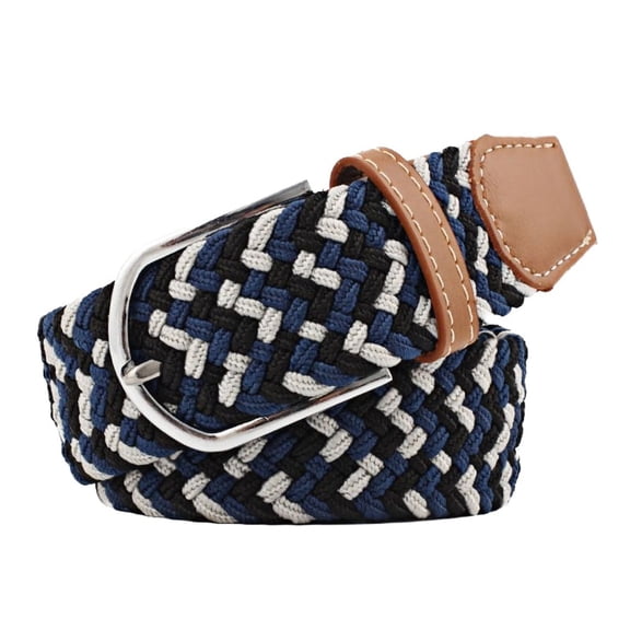 SWSMCLT Women's Canvas Web Belt Fashion Metal Stretch Travel Braided Spring Braided Belt Buckle Belt Black Grey Blue Fit Waist 25“-37”