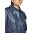 thumbnail image 1 of Ladies Pure Leather Shirt in Navy Blue, 1 of 7