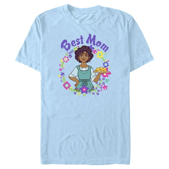 Men's Encanto Julieta Best Mom Circle  Graphic Tee Light Blue 2X Large