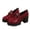 Wine, variant on Print Platform Loafers For Women Chunky Block Heel Comfortable Office Footwear