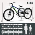 thumbnail image 2 of MOPHOTO 24" Adult Mountain Tricycle, 7 Speed 3 Wheel Cruiser Bicycle,Adult Tricycle,Exercise Women's Trike, Rear Storage Basket,Exercise Men's Women's Tricycles, 2 of 11