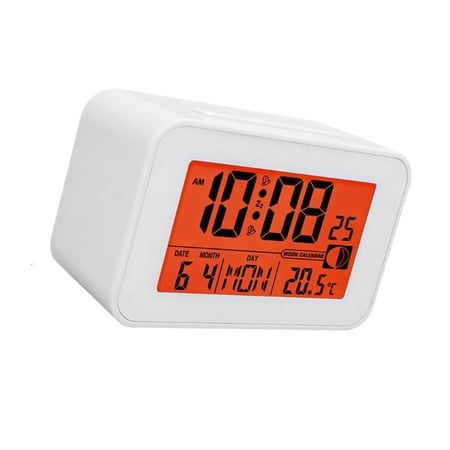 CEORPER Modern Digital Alarm Clock with Moon Phase Calendar and Temperature Display