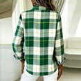thumbnail image 5 of Cmfcve Lightweight Long Sleeve Plaid Shirts for Women Cotton Linen Casual Fall Tunic Blouse, 5 of 6