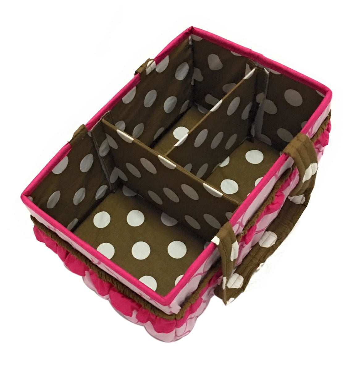 Bacati - Nursery Storage Caddy Butterflies Pink/Chocolate Girls