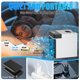 thumbnail image 4 of Ventilador de aire acondicionado portátil, mini aire acondicionado con 2 bolsas de hielo, enfriador de aire de hielo personal de agua antifugas de 3 velocidades para habitación, escritorio, oficina, t, 4 of 5
