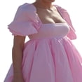 thumbnail image 2 of CHUANK Robe en Tulle à Manches Bouffantes pour Femme, Robe Princesse Courte, Encolure Carrée, Manches Bouffantes, Robe à Volants pour Fête et Bal, 2 of 8