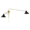 thumbnail image 4 of Trade Winds Genevieve 2-Light Wall Sconce in Matte Black with Natural Brass, 4 of 7